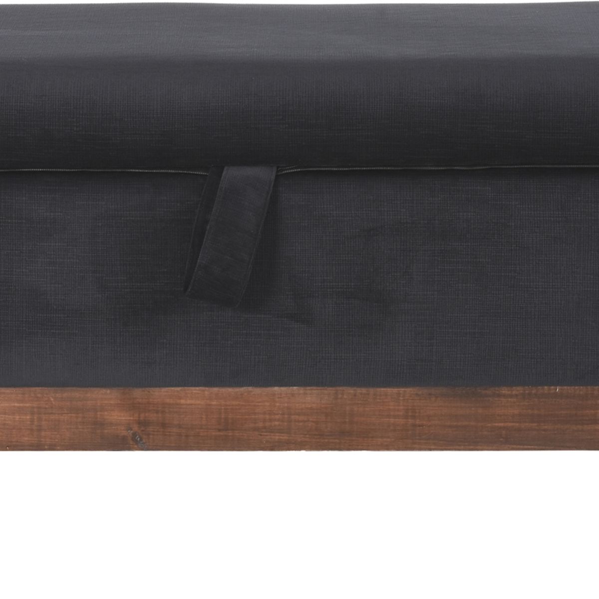 GENERICO - Banqueta Con Baúl Incy Negro Felpa 120x50x40 cm Máxima Design