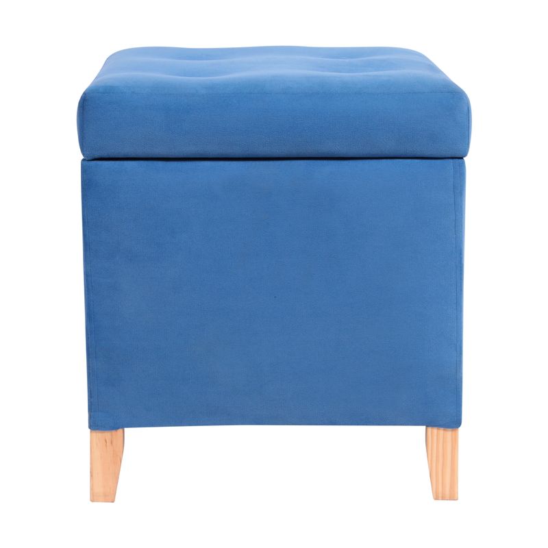 GENERICO - Pouf Baúl Rucato Azul Felpa 46x46x50 cm Máxima Design