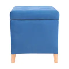 GENERICO - Pouf Baúl Rucato Azul Felpa 46x46x50 cm Máxima Design
