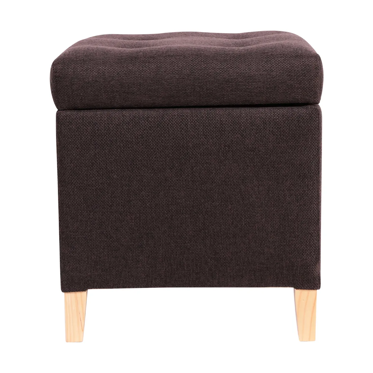 GENERICO - Pouf Rucato con Baúl Café Moro 46x46x50 cm Máxima Design