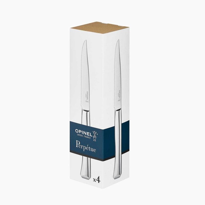 OPINEL - Cuchillos Opinel Perpetue - Caja de 4 unidades - Plateado