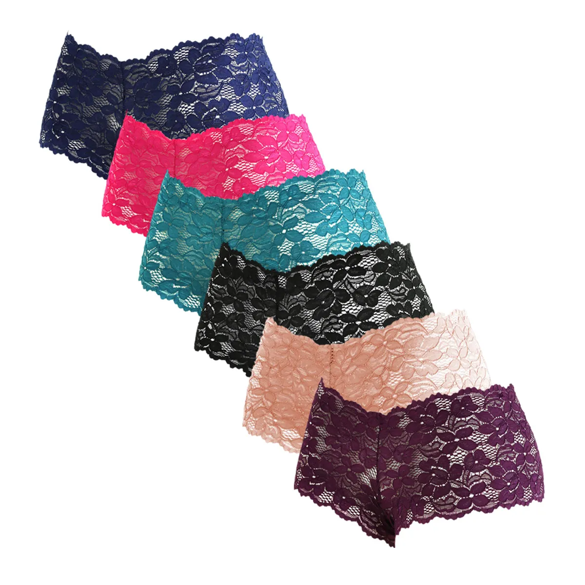 GIOVACCHINO - Pack de 6 Calzon Pantaleta de Encaje