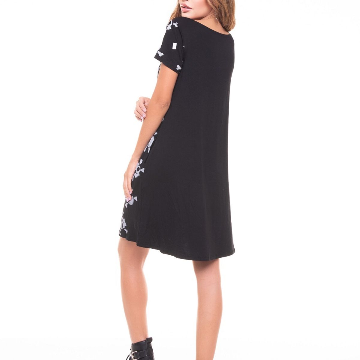 ROCK CAVIAR - VESTIDO CORTO CON BOLSILLO POISON SKULL BLACK RC-2