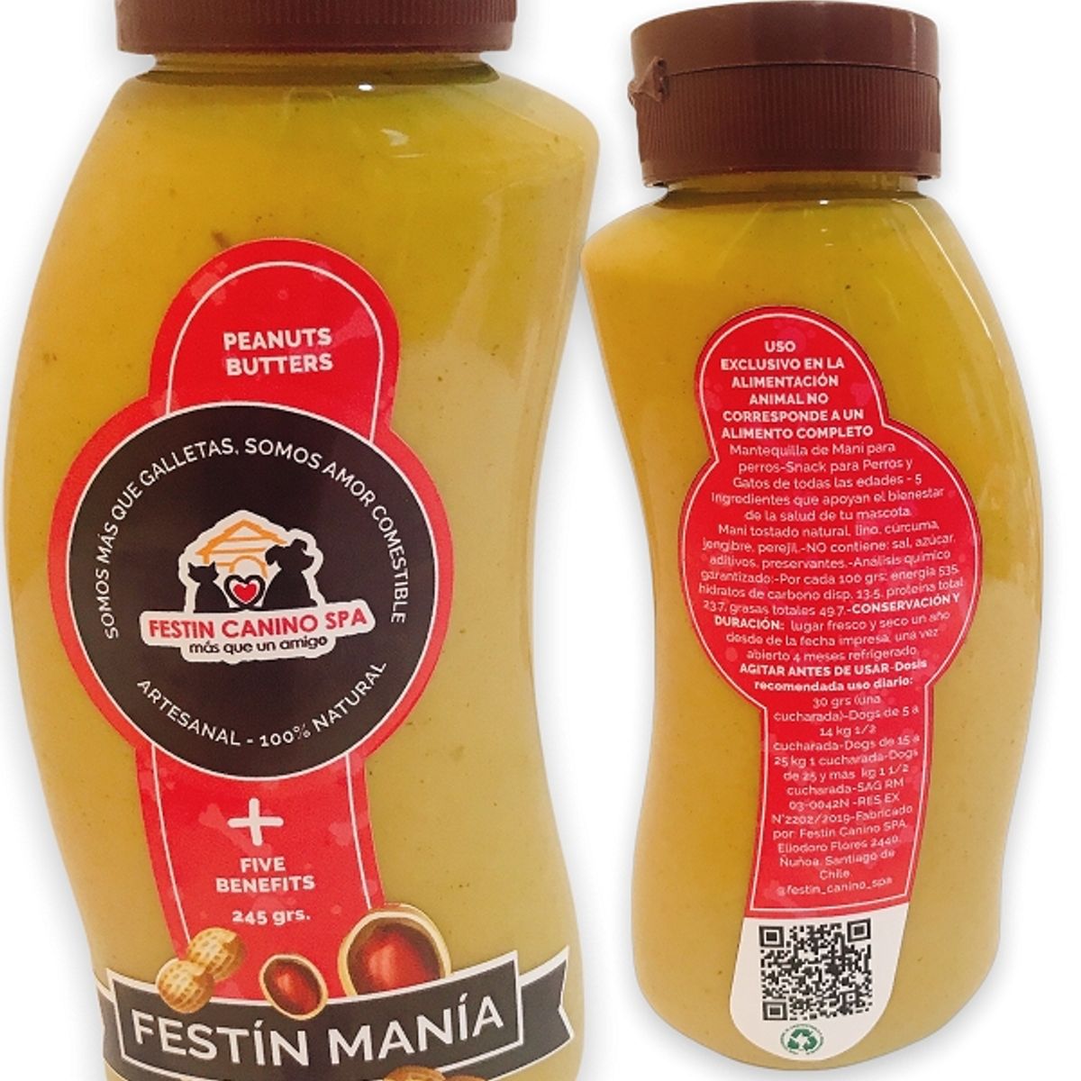 GENERICO - Mantequilla de Mani  Five Benefits - Festin Canino