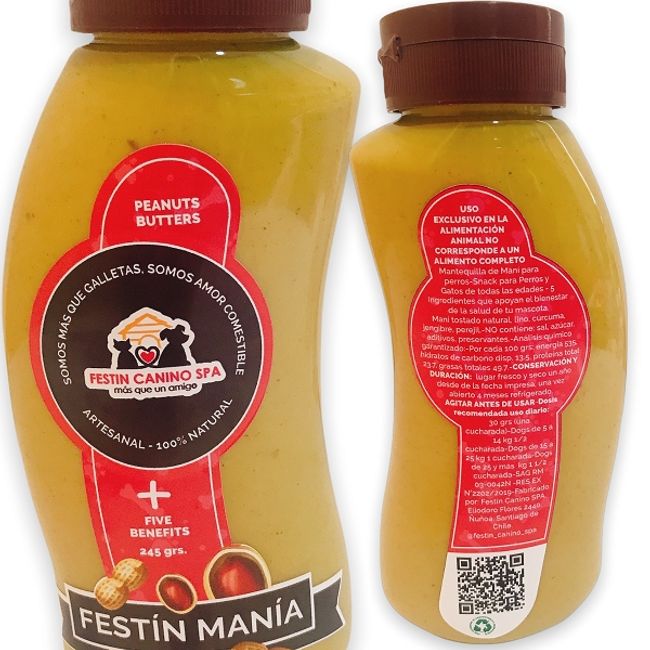 GENERICO - Mantequilla de Mani  Five Benefits - Festin Canino