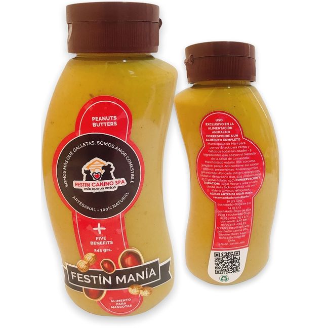 GENERICO - Mantequilla de Mani  Five Benefits - Festin Canino