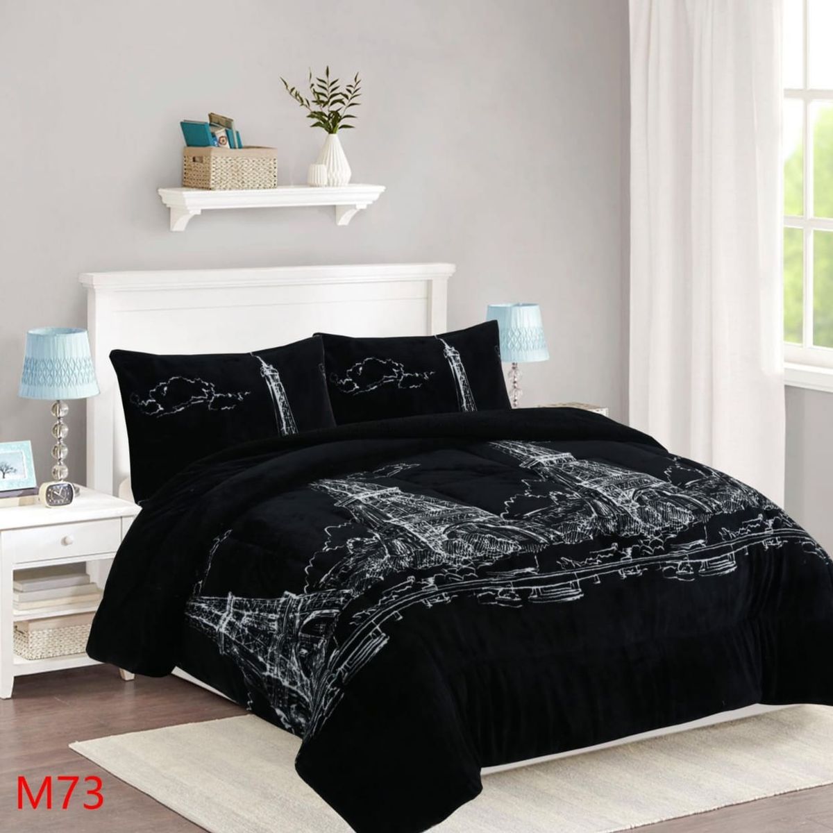 GENERICO - Cobertor Chiporro  1 1/2 Plazas - Negro Paris