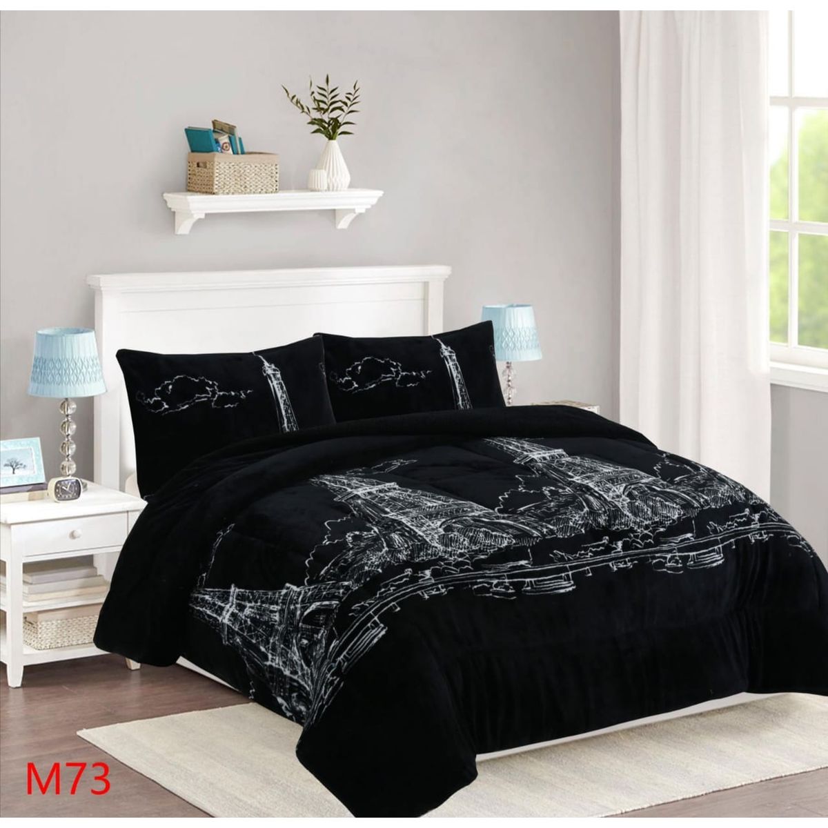 GENERICO - Cobertor Chiporro  1 1/2 Plazas - Negro Paris