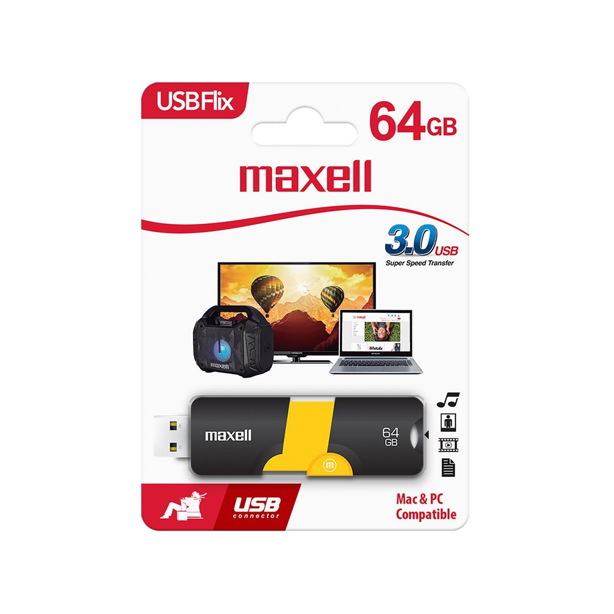 MAXELL - Pendrive Maxell flix 64 GB 3.0