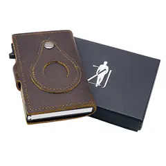 JOYAS ZJ - Tarjetero - Billetera de Cuero Porta Tag IPHONE