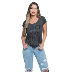 ROCK CAVIAR - POLERA MC PEDRERIA ROCK N ROLL GRAY RC-20