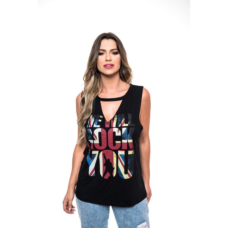 ROCK CAVIAR - POLERA SM CHOKER ROCK ENGLAND BLACK RC-2