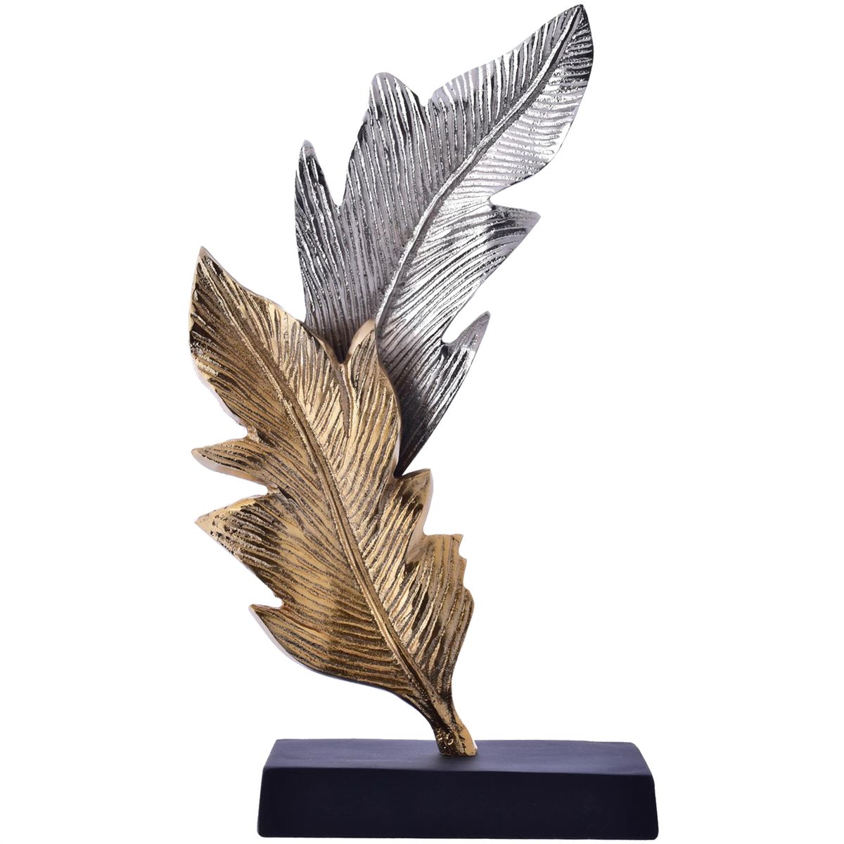 MALLORCA - Figura Decorativa Hojas Plata y Dorada