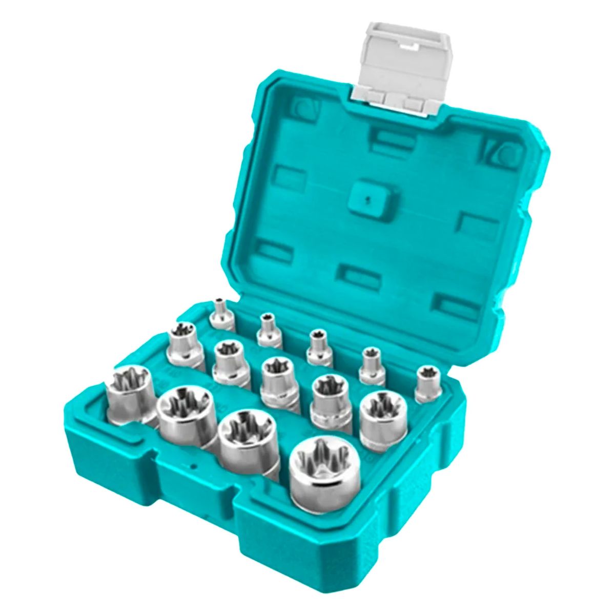 TOTAL TOOLS - Set De Dados Torx Estrella Hembra 14 Piezas Total