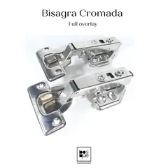 CASAS DEL BOSQUE - BISAGRA CROMADA FULL OVERLAY CIERRE SUAVE 2 UNIDADES