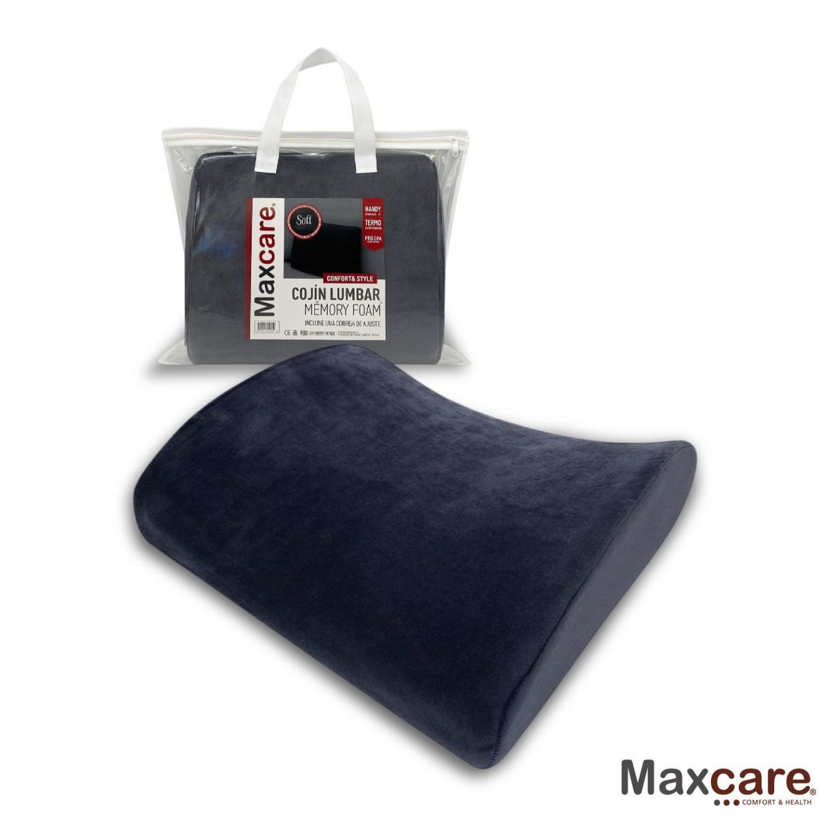 MAXCARE - Cojín Lumbar Comfort 33 X 33 X 10.5 Cm