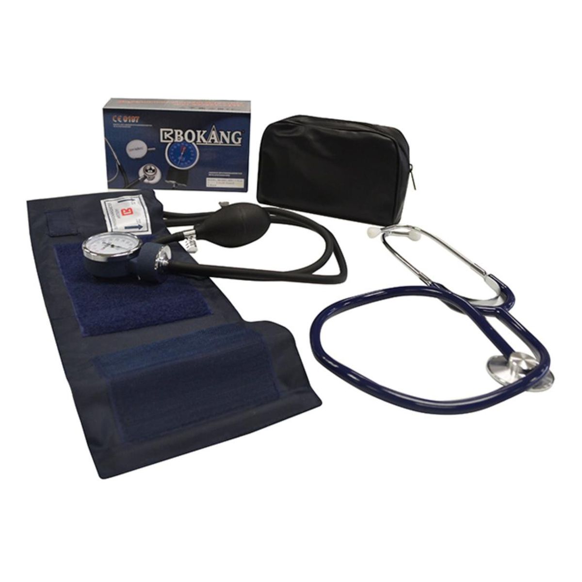 BOKANG - Pack Esfigmomanómetro Aneroide Con Estetoscopio Azul BOKANG