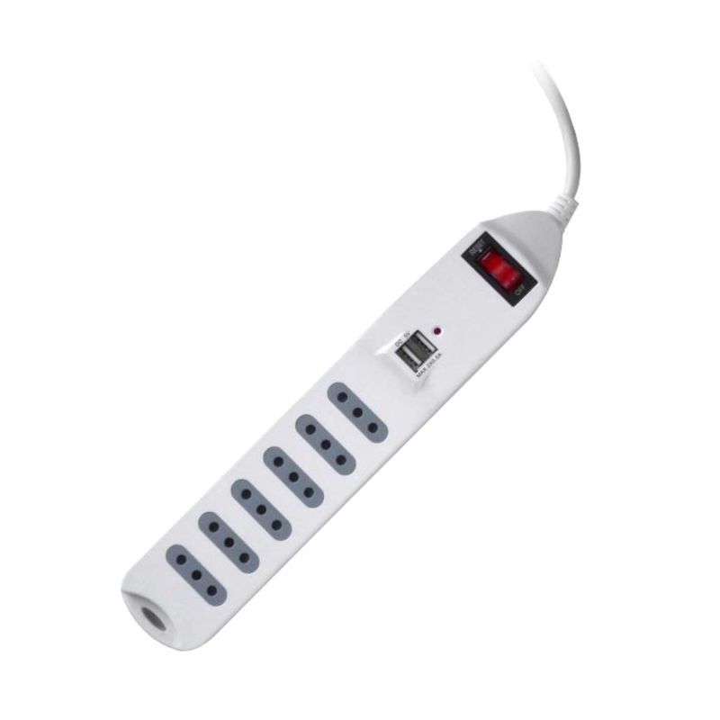 MACROTEL - Alargador Macrotel con switch 6 posiciones + 2 USB 1.5mt