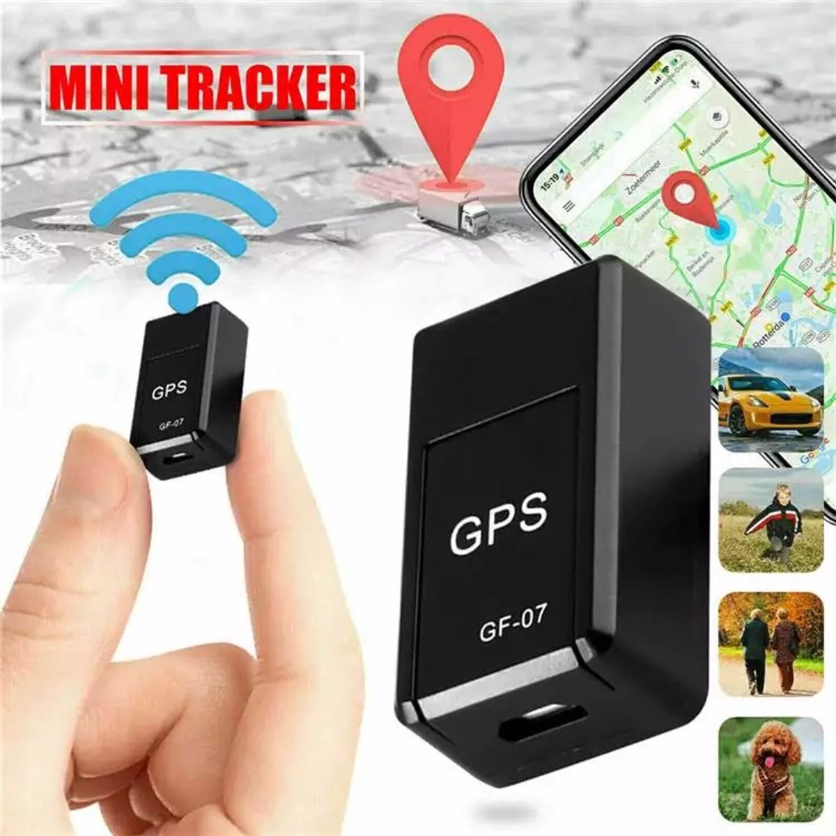 GENERICO - Mini Rastreador GPS Magnético Compatible con Tarjeta SIM Ideal para Vehículos Personas y Mascotas
