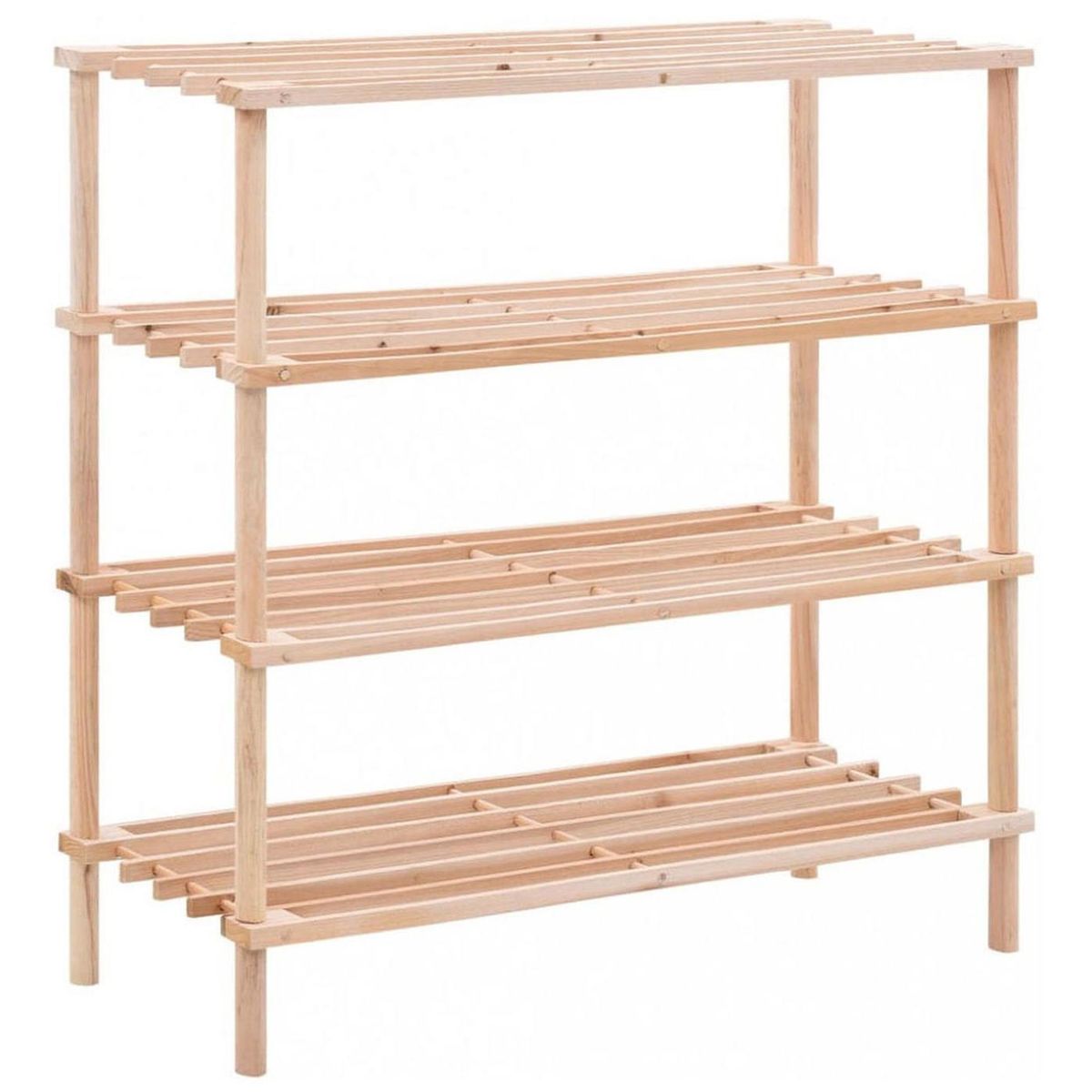 IMPORTCLICK - Zapatero Organizador De Madera Con 4 Niveles Café Claro Rectangular