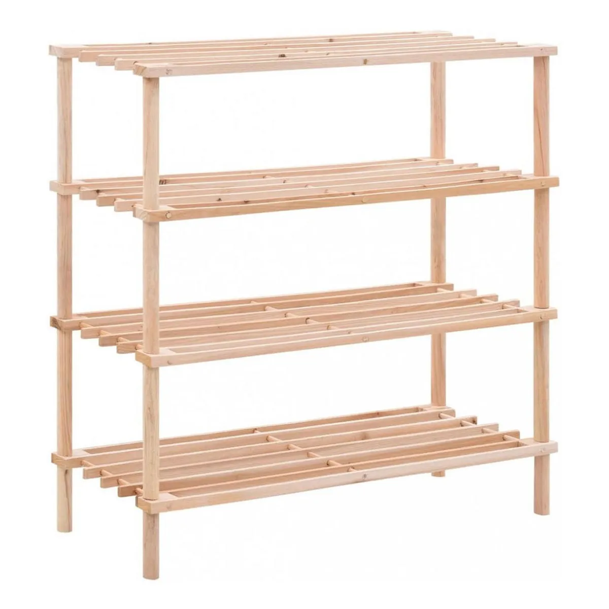 IMPORTCLICK - Zapatero Organizador De Madera Con 4 Niveles Café Claro Rectangular