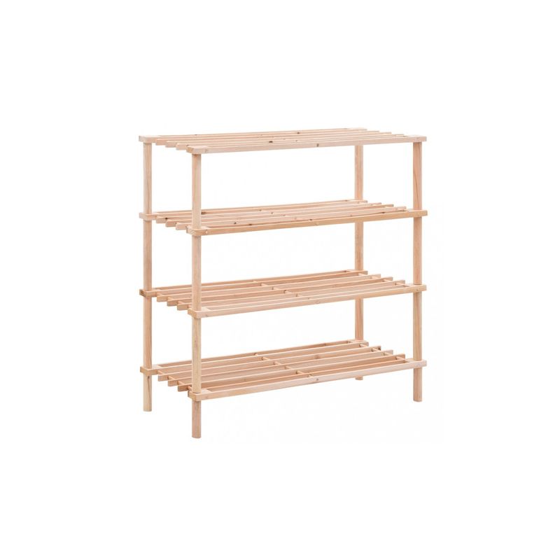 IMPORTCLICK - Zapatero Organizador De Madera Con 4 Niveles Café Claro Rectangular
