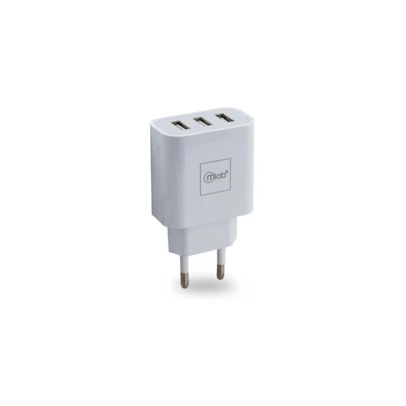 MLAB - Cargador de 220v 3usb Blanco Mlab MLAB