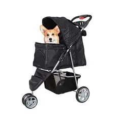 GENERICO - Coche Paseo Mascota Plegable Portatil 3 Ruedas