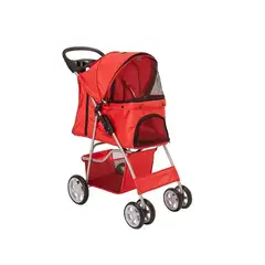 GENERICO - Coche Paseo Mascota Plegable Portatil 4 Ruedas
