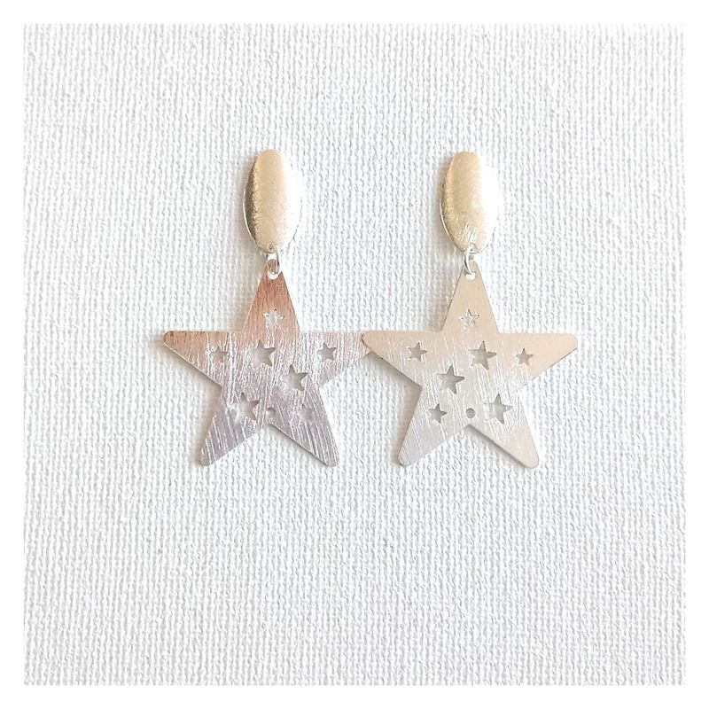 LILY JOYAS - Aros Estrellas Baño de Plata
