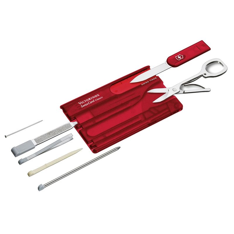 VICTORINOX - Swisscard Classic color Rojo Transparente Victorinox