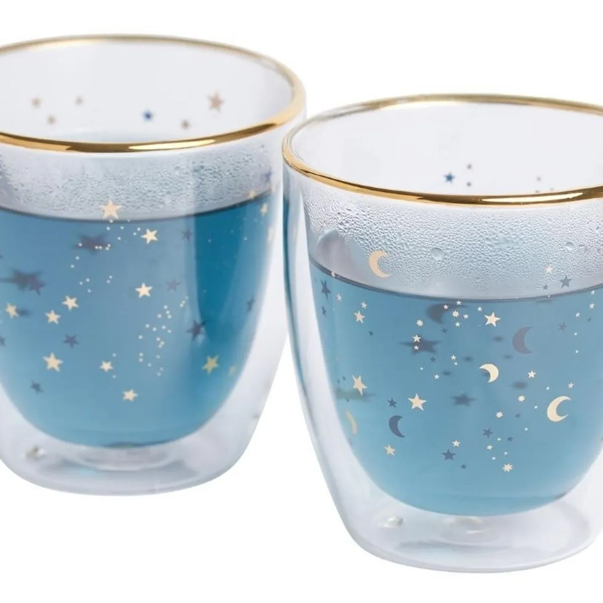 ADAGIO TEAS - Adagio Teas Set Vaso Doble Vidrio Estrellas Azules