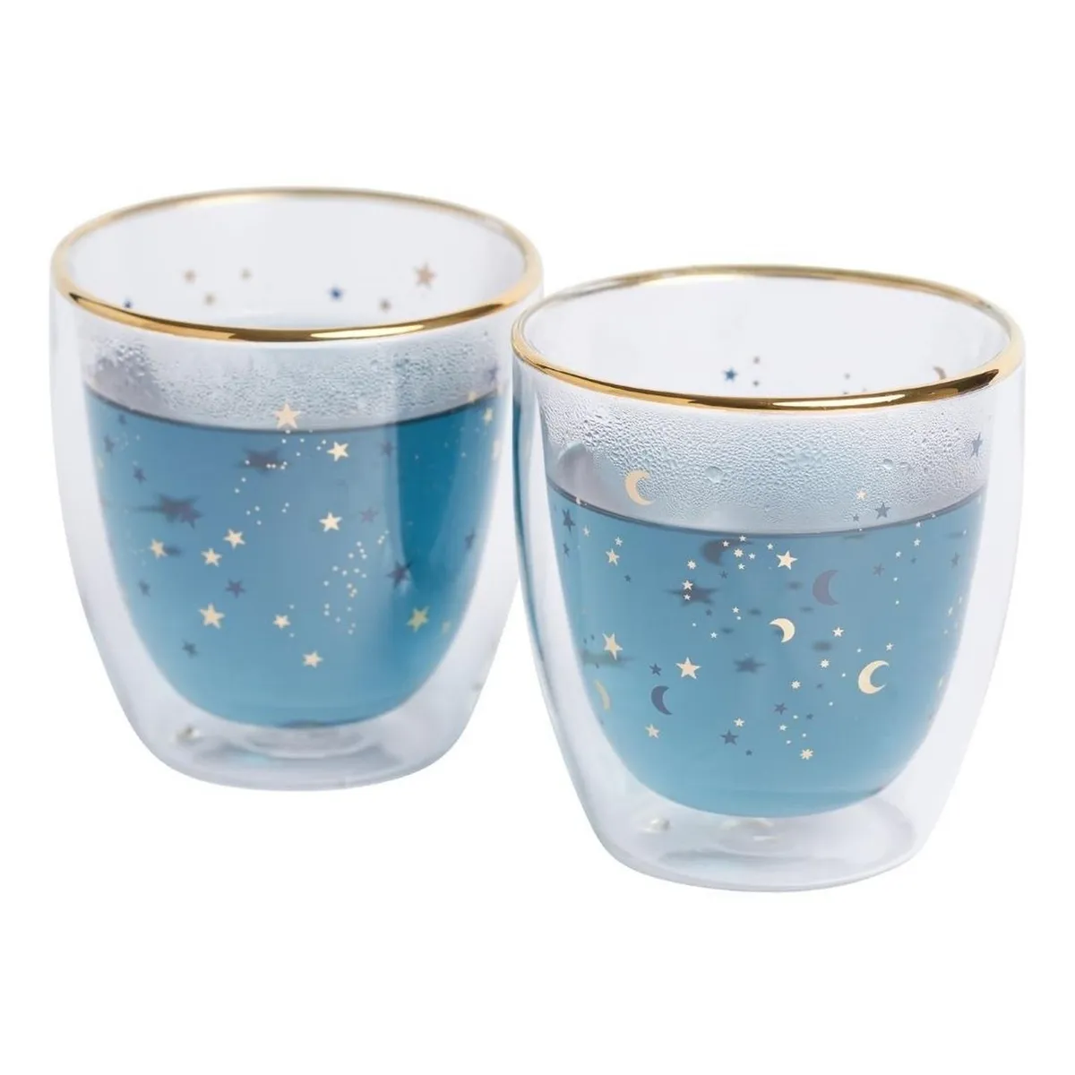 ADAGIO TEAS - Adagio Teas Set Vaso Doble Vidrio Estrellas Azules