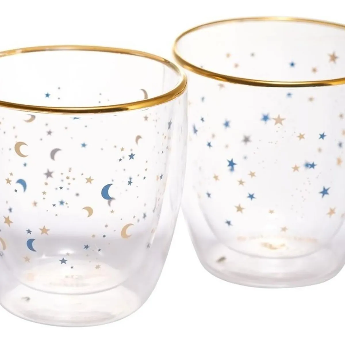 ADAGIO TEAS - Adagio Teas Set Vaso Doble Vidrio Estrellas Azules