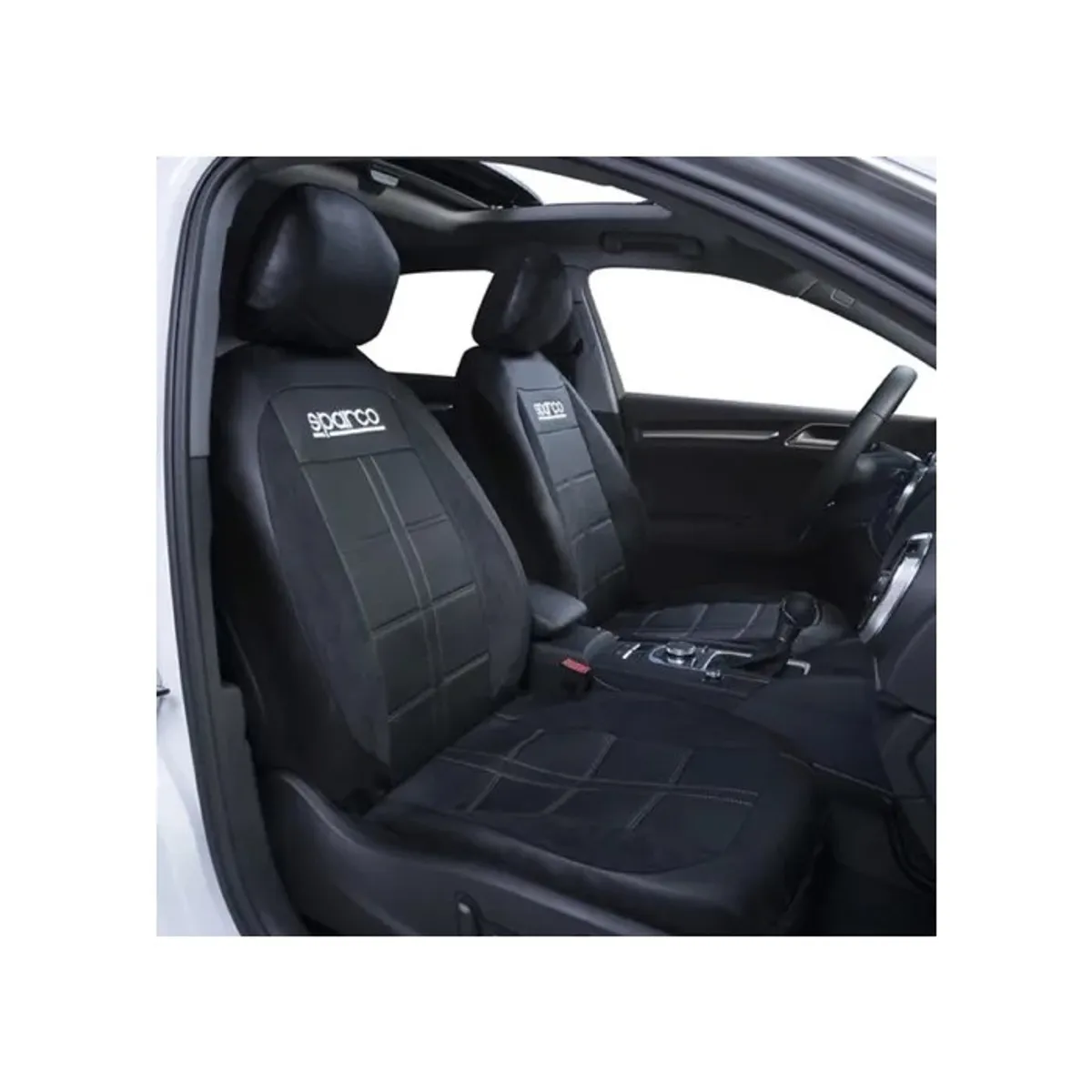SPARCO - Fundas Cubreasiento Sparco Ecocuero Negro Universales