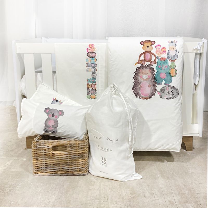 TUYO PRINT - Set Cuna Pack and Play Animales Acuarela - Tuyo Print