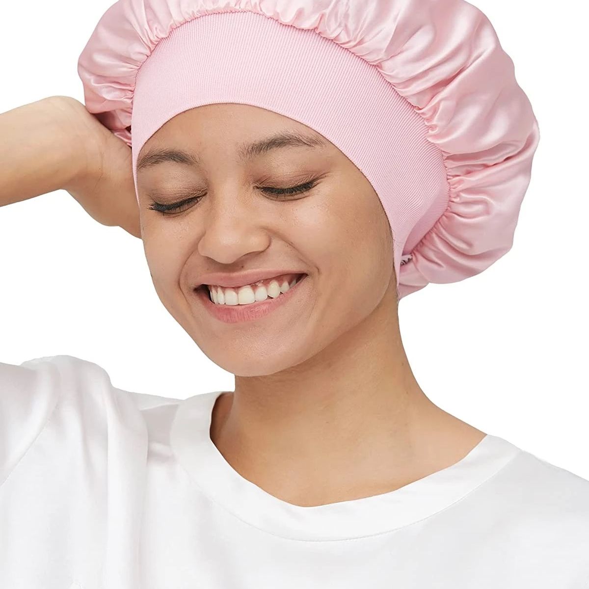 GENERICO - Gorro de satín para cabello rizado ondulado método curly