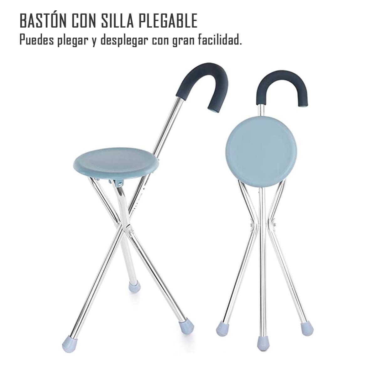 ONEDER - Bastón Con Asiento Plegable Aluminio Alta Calidad Premium