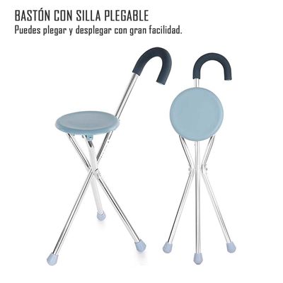 Imagen 2 del producto Bastón Con Asiento Plegable Aluminio Alta Calidad Premium