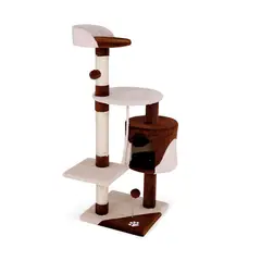 GENERICO - Rascador Para Gato Tipo Torre Grande 3 Niveles 112 cms. + Cuerda