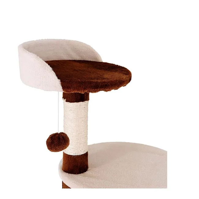 GENERICO - Rascador Para Gato Tipo Torre Grande 3 Niveles 112 cms. + Cuerda