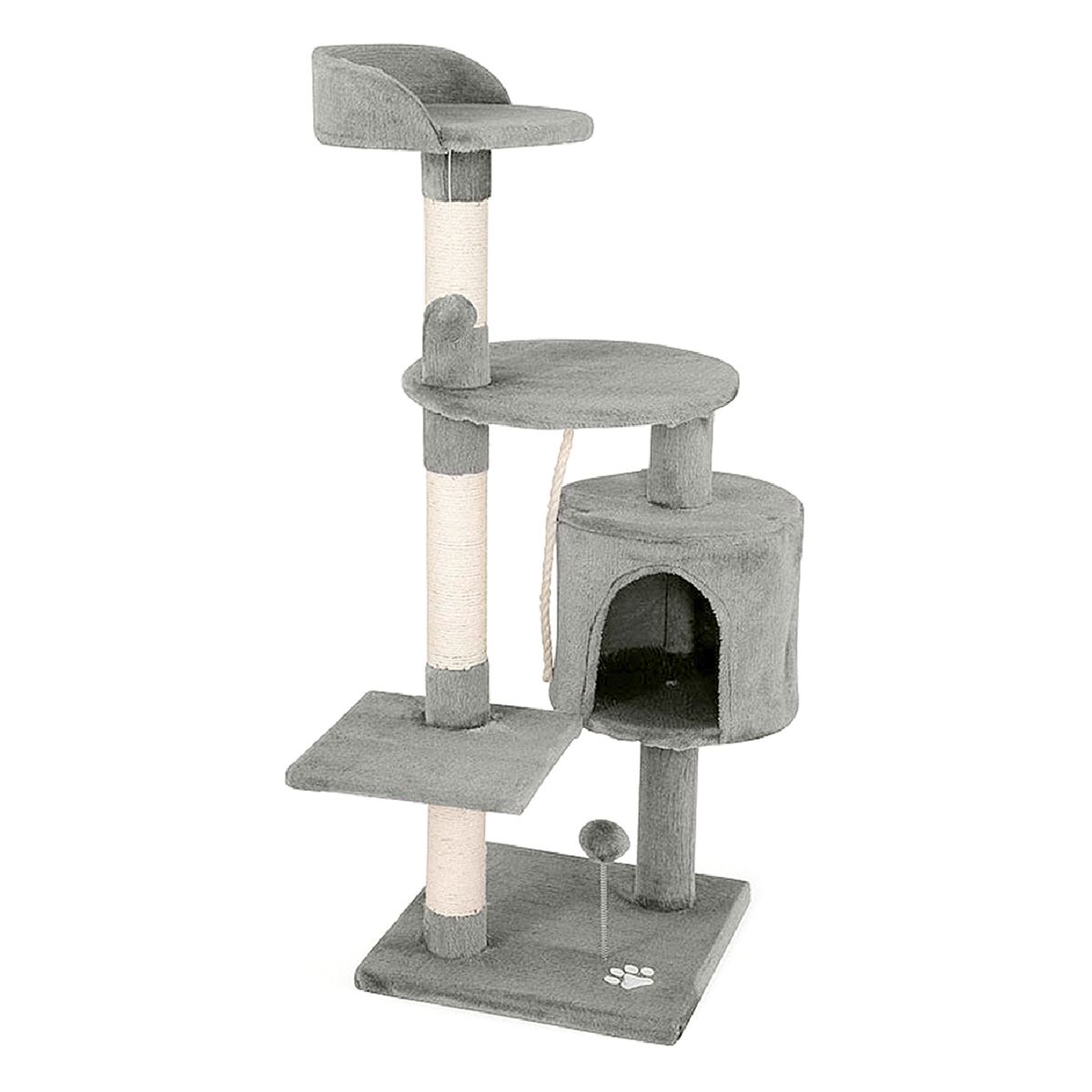 GENERICO - Rascador Para Gato Torre Grande 3 Niveles 112 cm + Cuerda