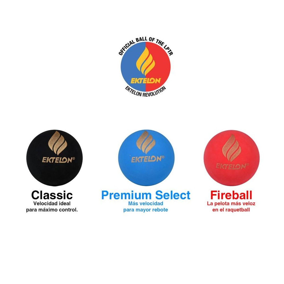 Ektelon - PELOTA DE RACQUETBALL EKTELON PREMIUN SELECT AZUL X3