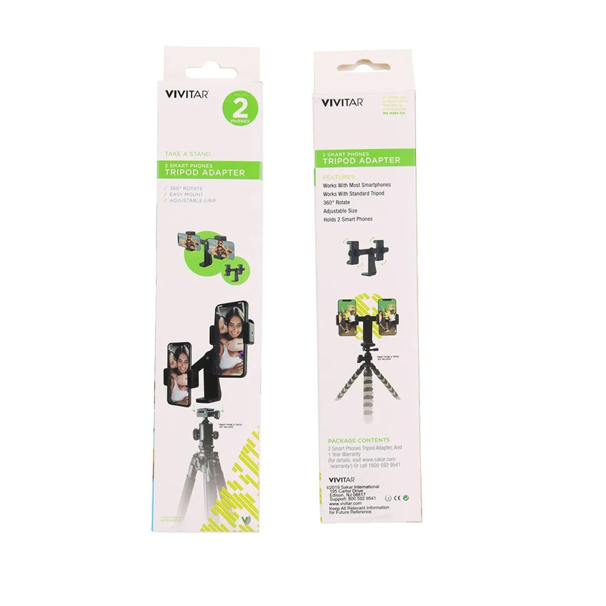 VIVITAR - Soporte doble para smartphones accesorio de tripode