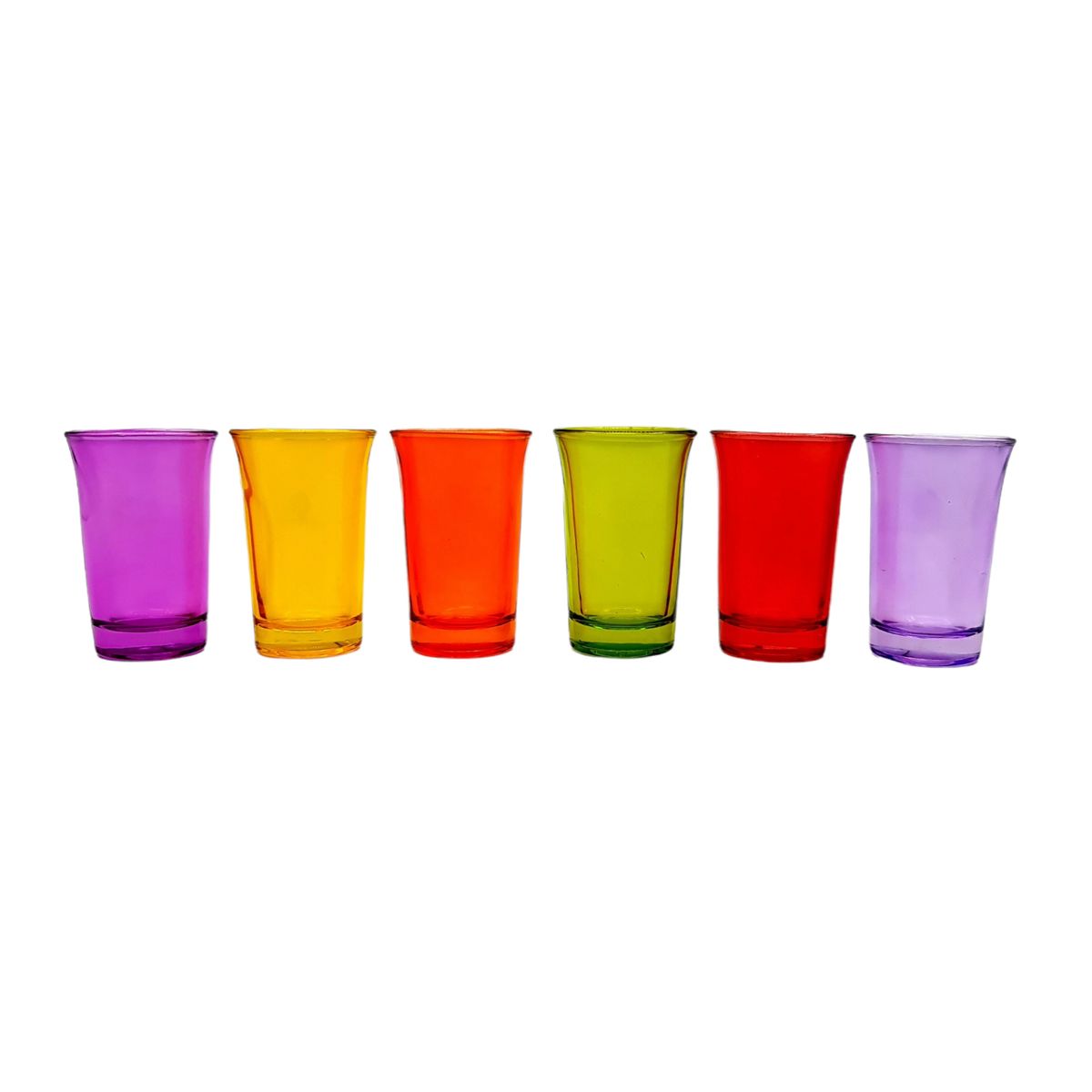 MOGA - Vaso Shot Tequilero Vidrio Set 6 Pcs Colores 35Ml
