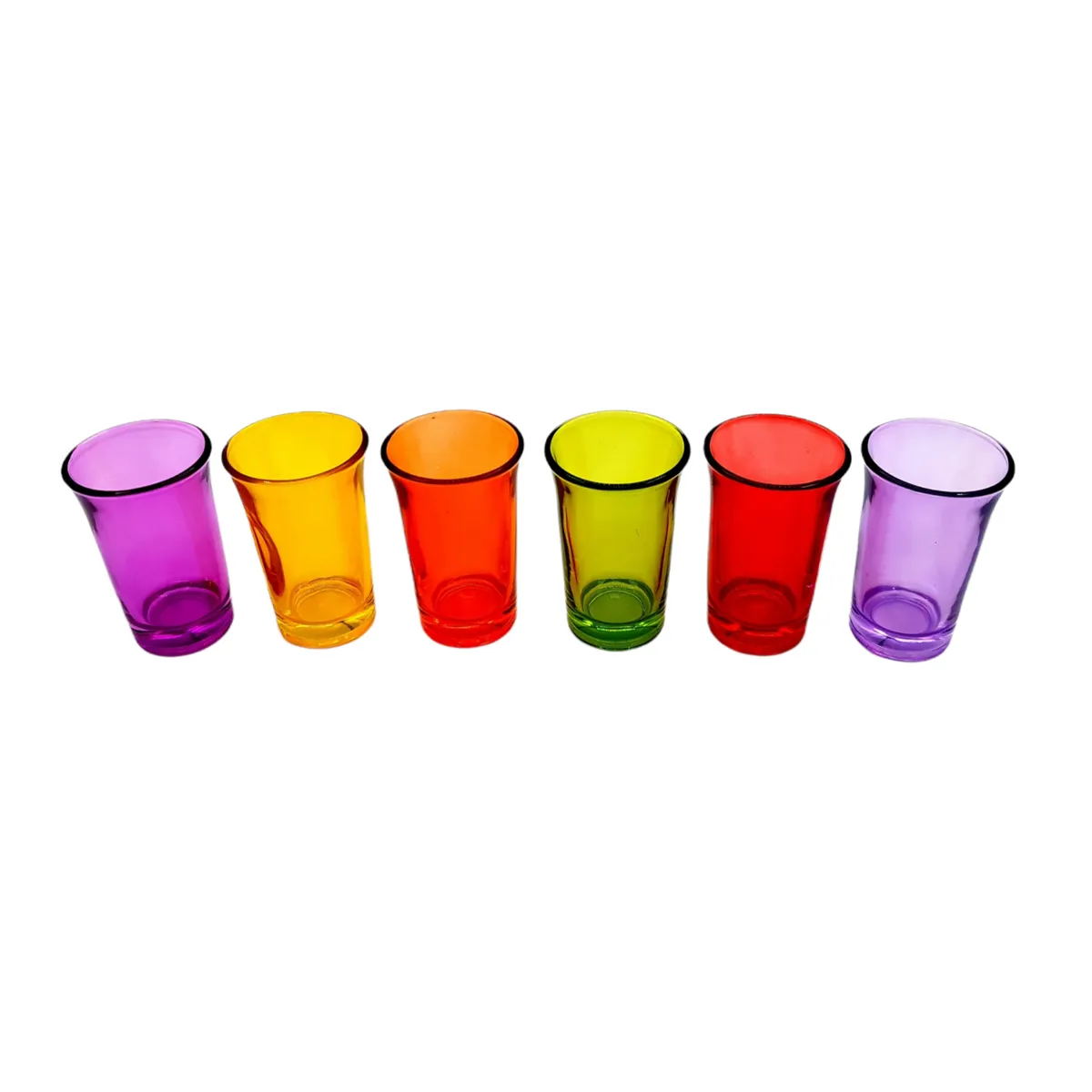 MOGA - Vaso Shot Tequilero Vidrio Set 6 Pcs Colores 35Ml