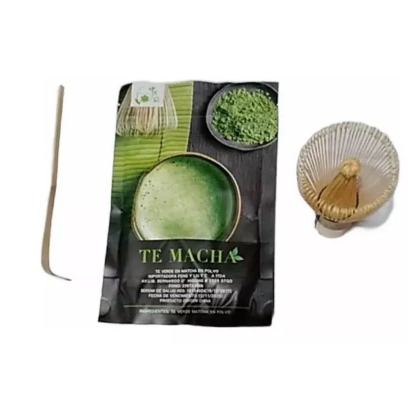 GENERICO - Pack Té Matcha  Revolvedor  Cuchara Bambú -