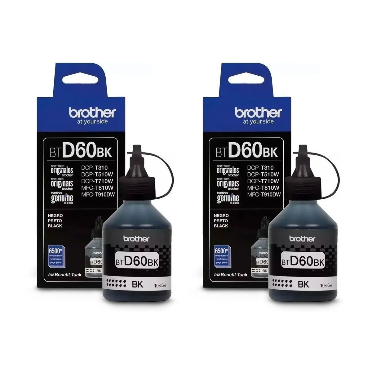 BROTHER - 2 Tintas Brother Genuinas  BTD60 BK  T310 T510