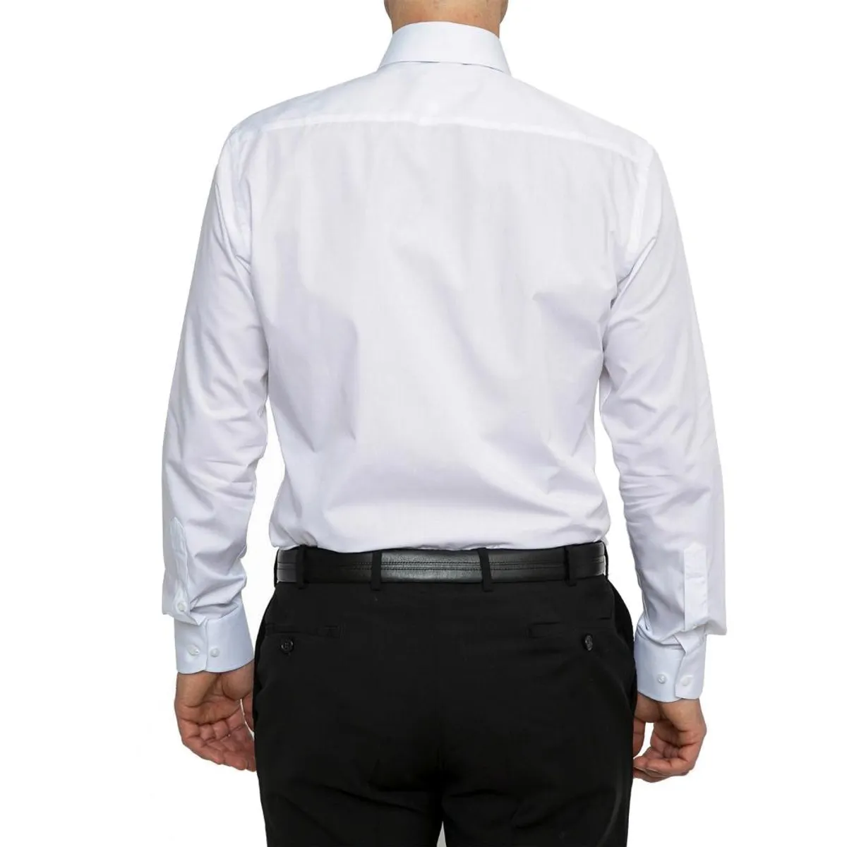 VANDINE - Camisa Lisa Blanca Cuello Nova Etiqueta Negra VANDINE