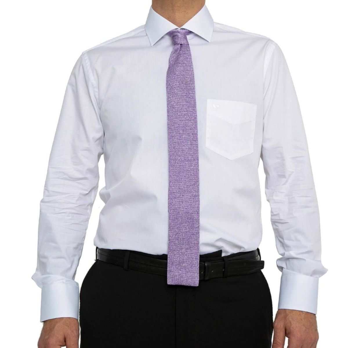 VANDINE - Camisa Lisa Blanca Cuello Nova Etiqueta Negra VANDINE